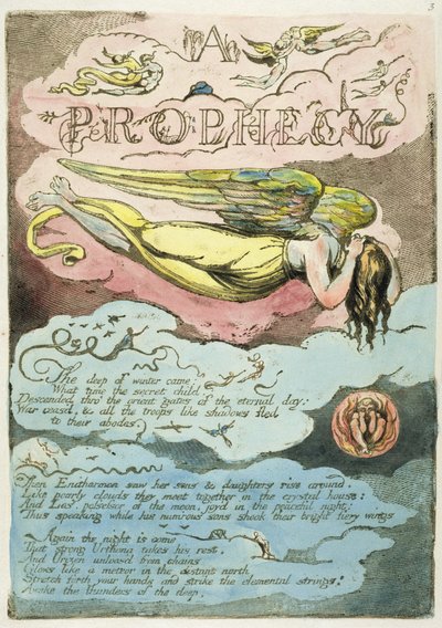 『The Deep Winter Came ...』、 『Europe。予言 &39;、1794（油とトイレでレリーフエッチング） 作： William Blake